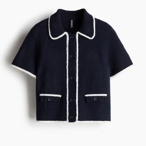 SHORT SLEEVE CARDIGAN TOP